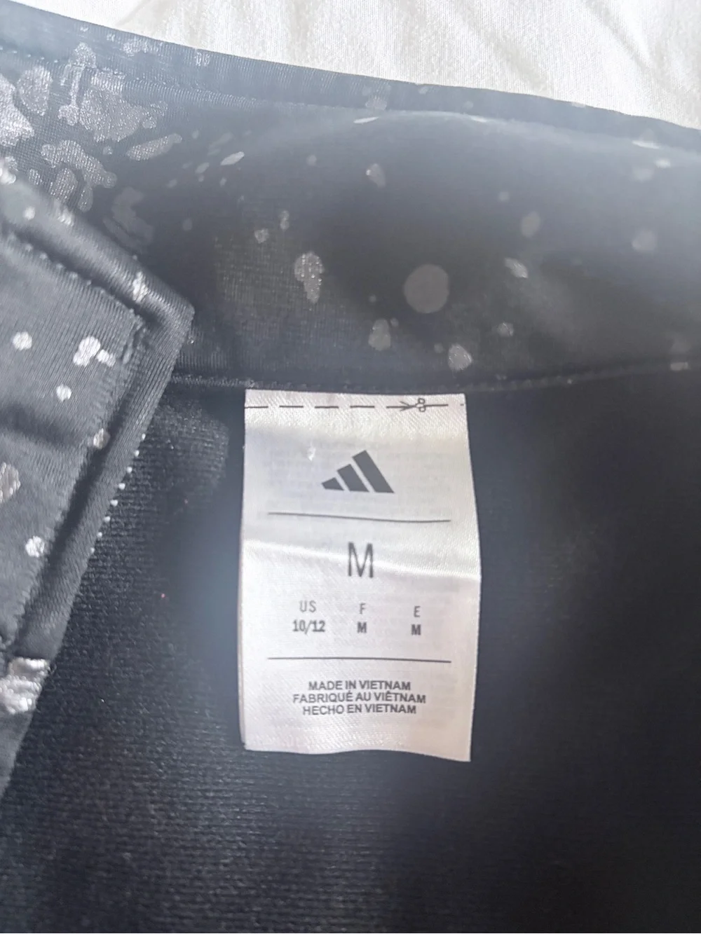 adidas Black Jacket with Silver Floral Print